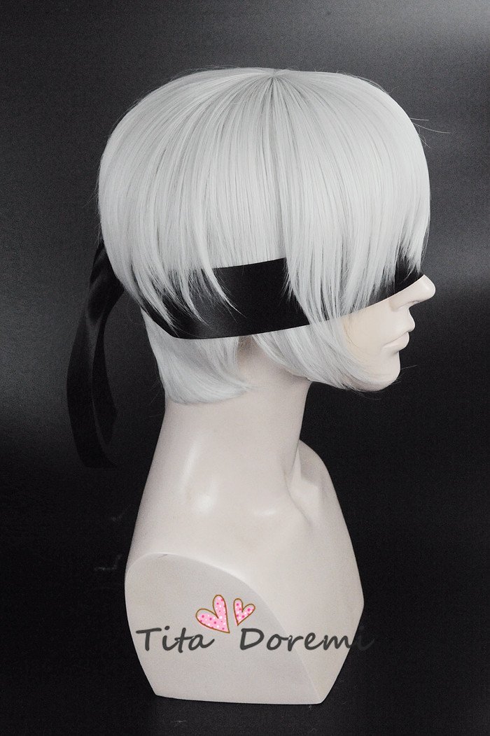 Halloween Wig Cosplay Perücke NieR Automata 9S Silvery White