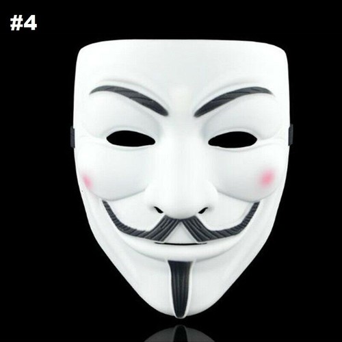 Anonymous Guy Fawkes Fancy Plastic Halloween V for Vendetta Mask Costume Cosplay - Picture 14 of 19