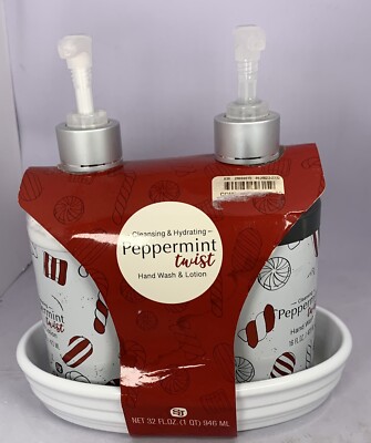 Peppermint Twist Hand Wash And Lotion With Dish