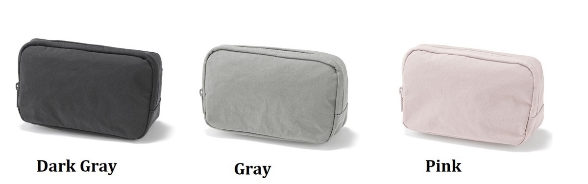 New Muji Wrinkle Nylon wide Opening Pouch L 18x11.5x7cm With 3