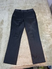 Lands End Women  s 6 Black w/ Geometric Print Straight Leg Chino  Fit 2  A073