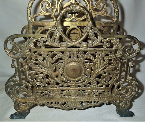 ANTIQUE 1870s VICTORIAN BRADLEY & HUBBARD #3572 CAST IRON BRASS DESK RACK HOLDER - Picture 7 of 12