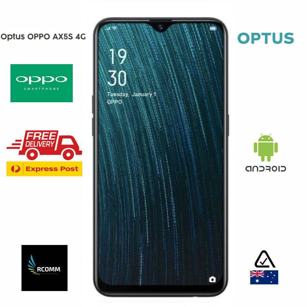 OPTUS OPPO AX5S PHONE 64GB NEW (CPH1920) OPTUS LOCKED BLACK SEALED