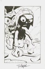 Earthworm Jim Creator Doug TenNapel SIGNED NNewts Original Comic Art Page SPLASH