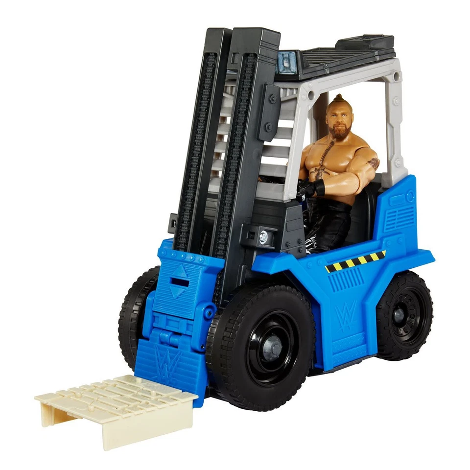 WWE Wrekkin' FORKLIFT w/ BROCK LESNAR Action Figure Playset Wrestling MULETTO - Immagine 4 di 4