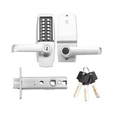 Mechanical Keyless Entry Door Lock with Handle,Front Door Lock Set with Push ...
