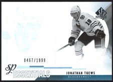 2010/11 Upper Deck SP Authentic JONATHAN TOEWS "SP ESSENTIALS" Card #0467/1999