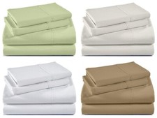 100 Giza Cotton Luxury 4 Pc Sheets Set Hotel Quality Soft 15 Inch Deep Pocket