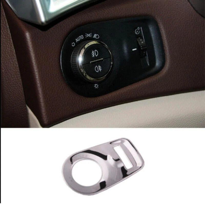 Ajuste del marco de control del interruptor de faros de acero cromado 1 pieza para Cadillac SRX 2010-2016 Foto 2 de 4