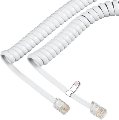 2 3 & 5 Meter lockig weiß Ersatz Telefon Mobilteil Zuleitung Kabel RJ10 BT