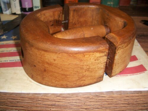 Antique Wooden Hat Stretcher 6 5/8 Hatter Milliner Block Expander MOLD FORM Tool