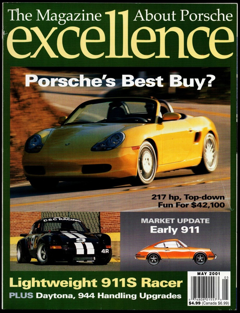 MAY 2001 PORSCHE EXCELLENCE MAGAZINE, '01 BOXSTER 2.7, LIGHTWEIGHT