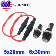 5/20x In Line Glass Fuse Holder Splash Proof Screw Type 5x20/ 6x30mm Fuse Sleeve
