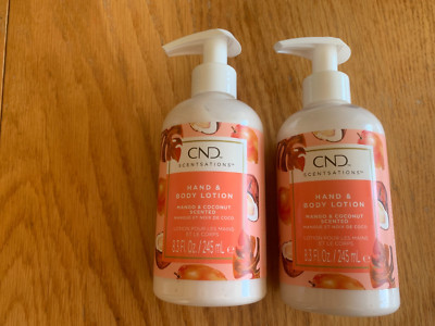 X2 Brandneu CND Scentsations MANGO & COCONUT Hand & Body Lotion 245ML DUO