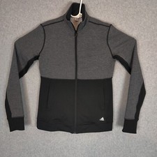 Adidas Women Jacket Small Solid Gray/Black Long Sleeve