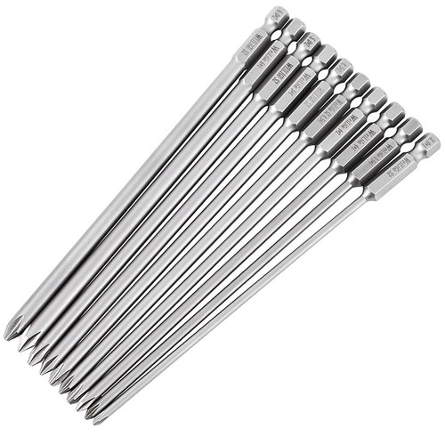 Extra Long 50-200mm Phillips Cross Head 1/4" Hex Shank Magnetic Screwdriver Bits - Picture 15 of 51