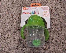Munchkin Any Angle Click Lock Weighted Flexi Straw Trainer Cup, 7 Ounce, Green