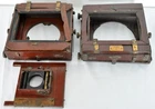 2 Incomplete British-Made Wood & Brass 6½ x 4½ Inch Field Cameras 4 Repair/Parts