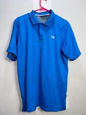 The North Face Polo Shirt Mens Large Short Sleeve Blue Solid Sports Microfiber L