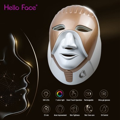 Elektrische Gesichtsmaske Anti-Akne Verjüngung Photontherapie mit Nackenhaut