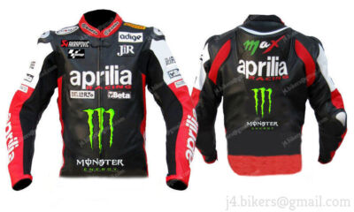New Aprilia Monster Motorrad Racing biker Leather Jacket, MotoGP leather jacket.
