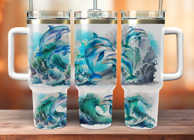 Dolphins 40-ounce Insulated Stainless Steel Tumbler