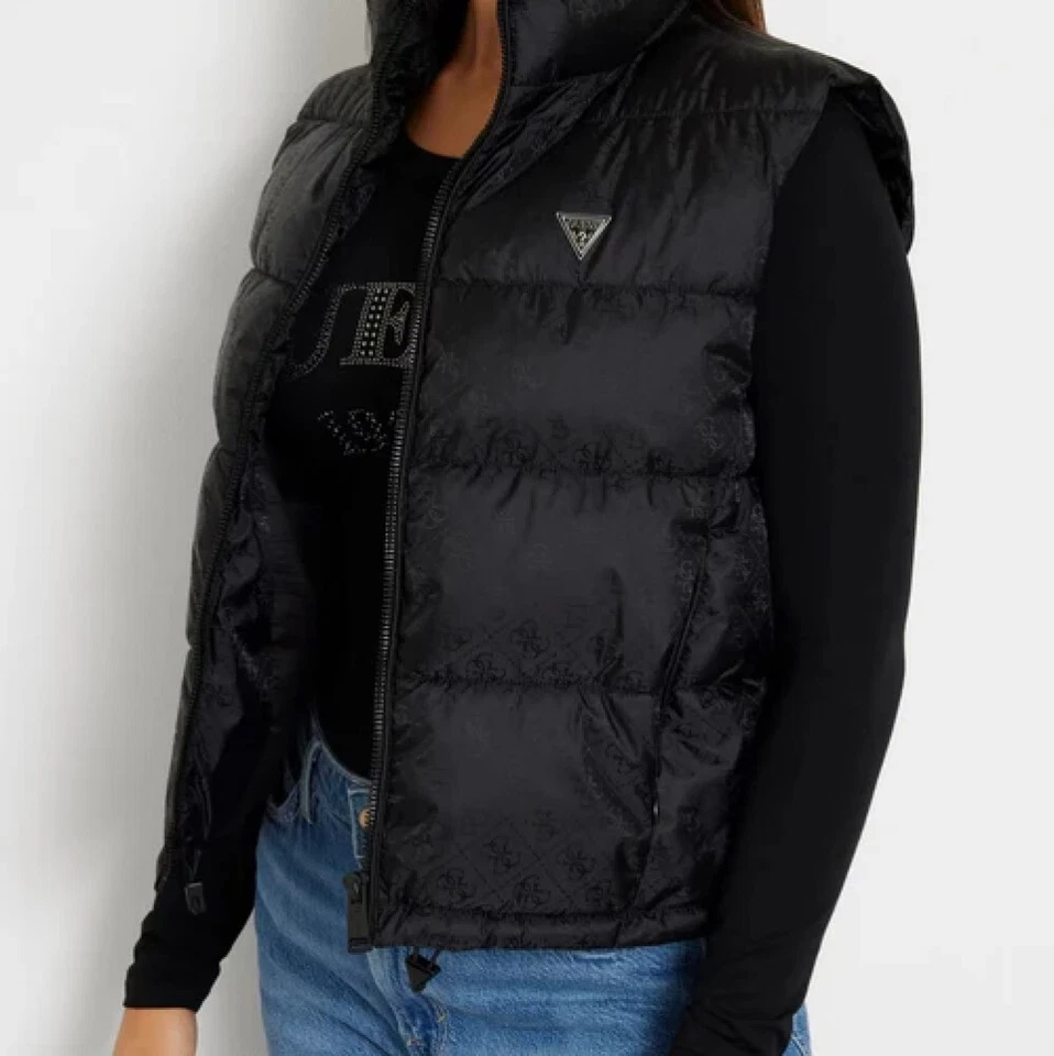 Chaleco Mujer Logo Allover GUESS W4YL15WGAL2 JBLK Negro - Imagen 4 de 4
