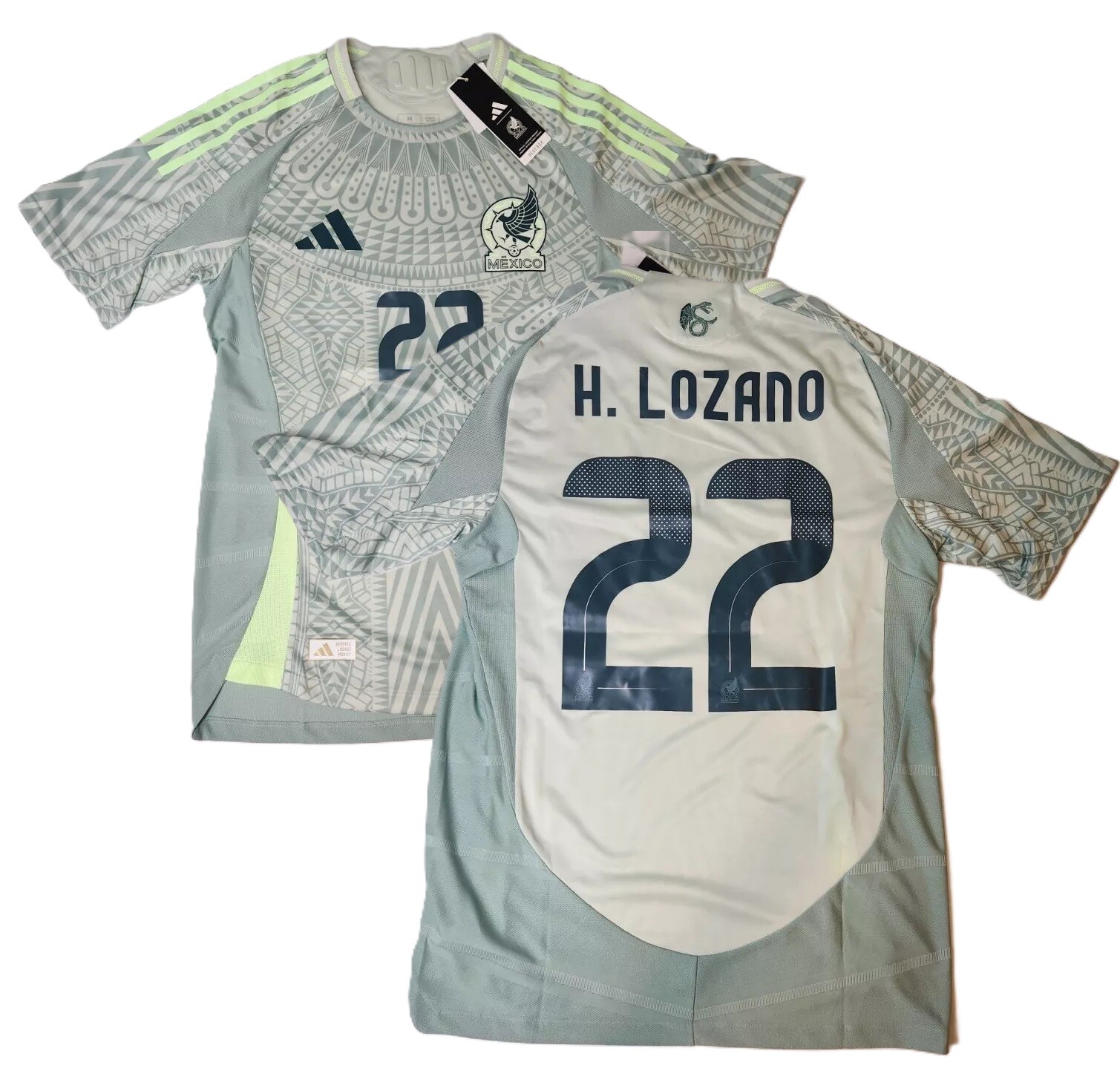 Mexico 2024 Away Authentic Heat.Rdy Jersey adidas Green M-2XL NWT Lozano #22
