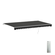 ALEKO Retráctil Motorizado Hogar Patio 16 x 10 ft Toldo Negro Toldo Parasol