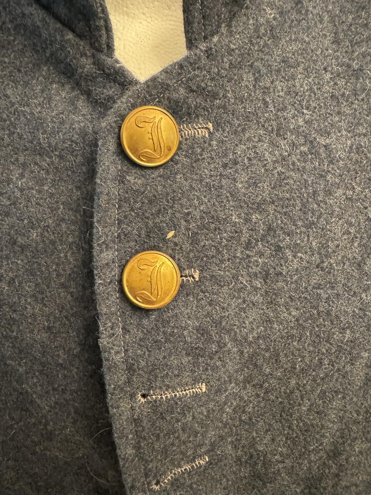 Civil War Campaigner Richmond Depot Confederate Jacket Sz 42 Blue/Gray