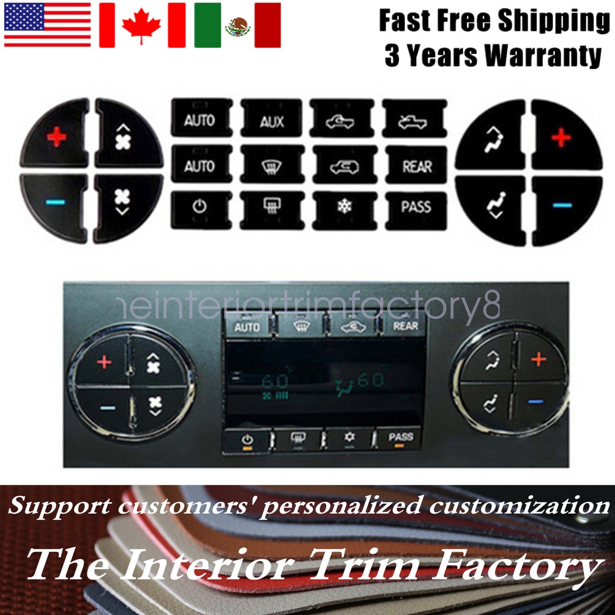 GM Radio Button Repair Decals Stickers For Tahoe, Traverse, Silverado - Easy Fix 3 thumbnail image