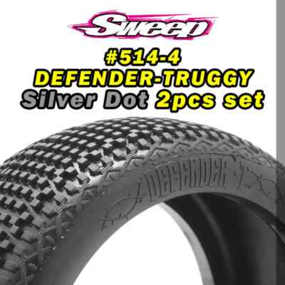 Sweep Racing Defender-T Silver Dot 1/8th Tuggy Tires 4pcs