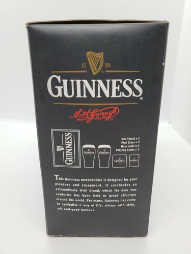 NEW Guinness Party Pack 2 Pint Glasses, Playing Cards, 4 Coasters & Bar Towel - Picture 2 of 5