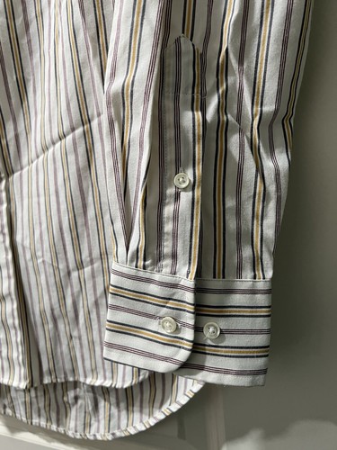 Vtg Sears Roebuck Co Shirt Mens 16 34/35 White Striped Button Down Dress Shirt - Picture 6 of 9
