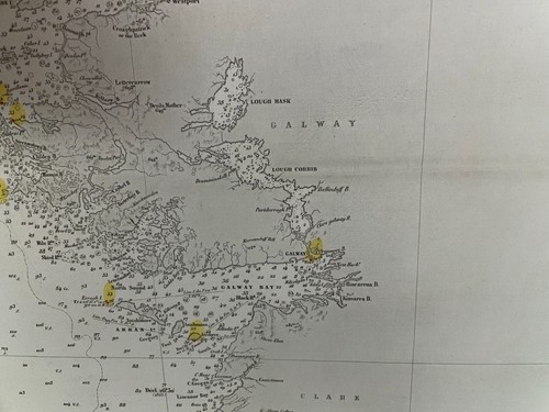 IRELAND SOUTH & WEST COAST 1865 (1889) VERY LARGE ANTIQUE SEA CHART 19TH CENTURY - Picture 10 of 15