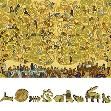 Wooden Jigsaw Puzzle for Adults by FoxSmartBox - 460 Pieces - Cats Wedding