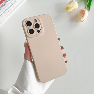 For iPhone 17 Pro Max 16E 15 14 12 11 XR Solid Color Shockproof Soft Phone Case