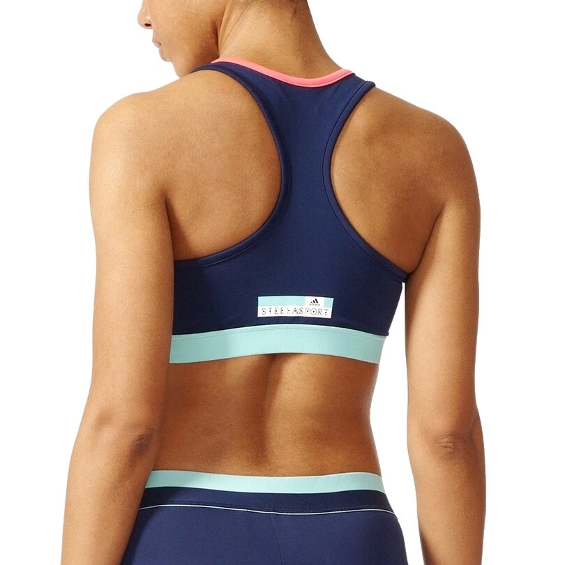 Adidas by Stella McCartney Sports Bra Girls Bustier Tank Top Crop Bra Blue/Pink - Image 2 of 4