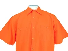 Red Kap Men's XL Safety Orange Short Sleeve High Visibility Work Shirt