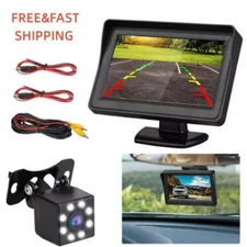4.3" HD Car Rear View Reverse Night Vision Parking Kit Backup Camera Monitor