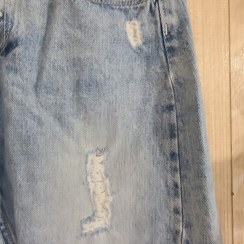 Old Navy Denim Jean Skirt Girls Size 10/12 Large Distressed Fringe Buttton Fly - Picture 4 of 12