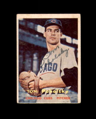 Tom Poholsky Signed Original 1957 Topps Chicago Cubs Autograph