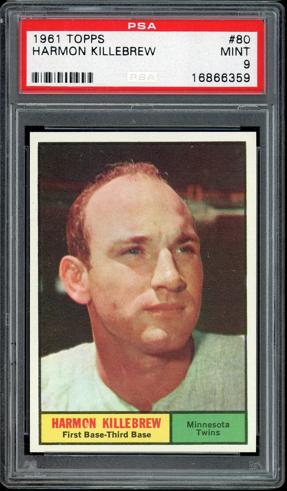 1961 Topps Baseball #80 Harmon Killebrew PSA 9