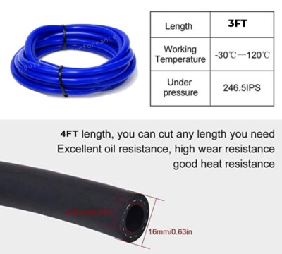 HPS Performance 3/4" ID Blue High Temp Reinforced Silicone Heater Hose Tubing, Sold Per Feet, Max Temperature Rating: 350F, Bend Radius: 3" (HTHH-075-BLUE - Foto 3
