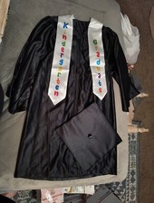 Kindergarten Graduation Set Cap And Gown With Kindergarten Graduate Sash Black
