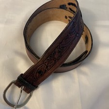 ACME Leather Belt Size 38 Men’s Made in USA Model AB252 Brown Unique Patern