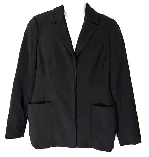 MM.LaFleur Blazer Tuxedo The Collins Cardigan Jacket Womens 8 Black Wool Blend - Picture 2 of 10