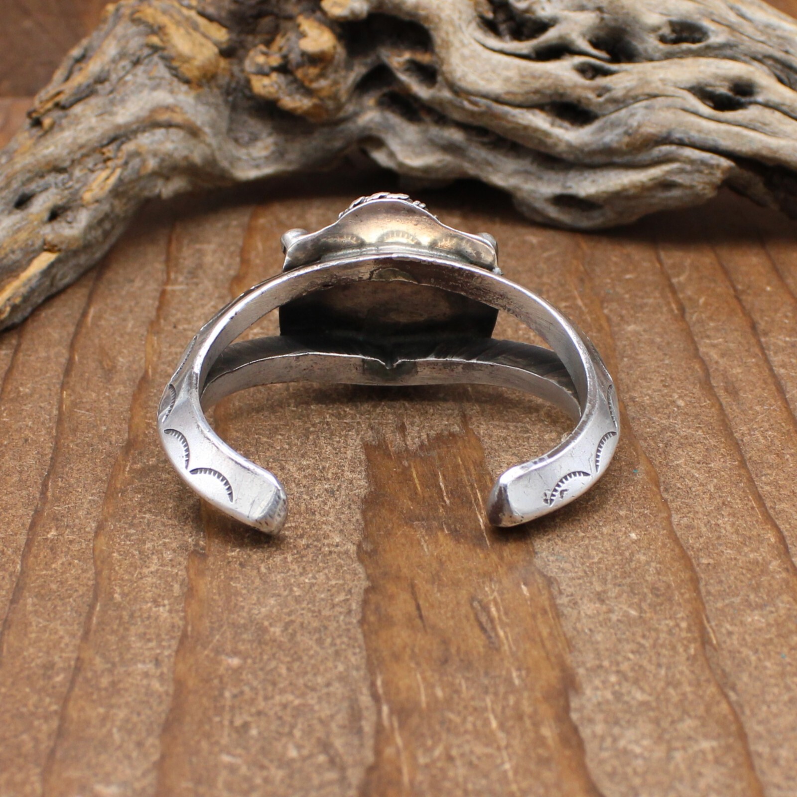 Sterling Silver and Turquoise Split Triangle Shan… - image 4