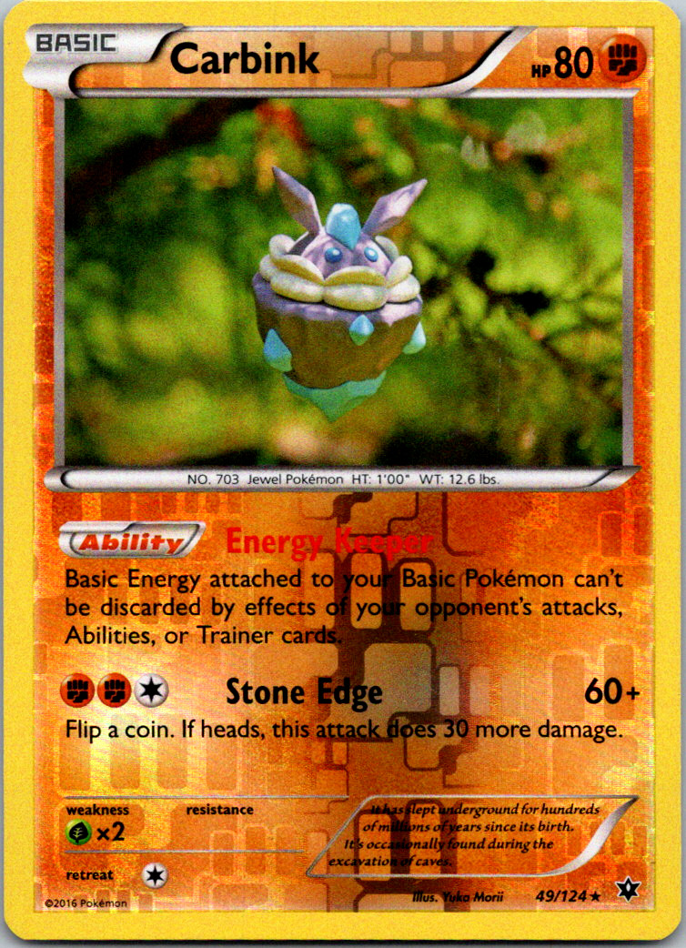 Pokémon TCG Carbink XY Fates Collide 49/124 Reverse Holo Near Mint Rare