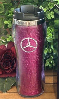 Mercedes Benz Brilliance Glitter Tumbler; Fuchsia W/Star Logo; 12 Ozs; New W/Tag